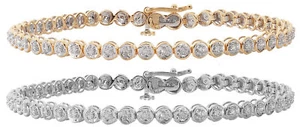 9k White/Yellow Gold Women Diamond Tennis Bracelet 0.50 Carat - 7.5 inch 155022U - Picture 1 of 3