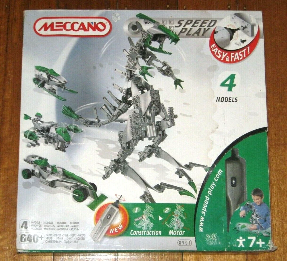 Complete Meccano Dinosaur Transforming Speed Play Set In Box - Image 1 of 3