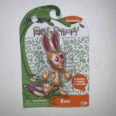 Ren & Stimpy Bend Ems Ren Bendable Poseable Collectable Nickelodeon New 2019 Toy - Image 1 of 3
