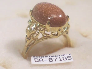 SZ'S 5,6,7,,9,10 GOLDSTONE RING DESIGNER VINTAGE SEMI-PRECIOUS GEMSTONE DA871GS - Picture 1 of 7