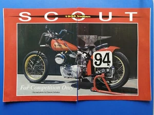 1934 Indian Scout Motorcycle - Original 8 Page Article - Picture 1 of 4