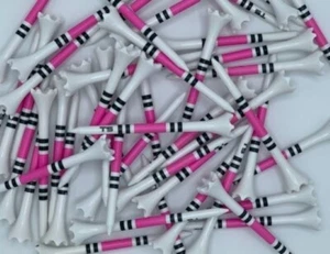 Golf Tees Truestrike 3 1/4 Pink and Black TS Stripes Performance Golf Tees - Picture 1 of 4