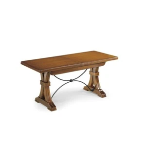 Table Fratino Extensible With Iron Classic Art Povera Walnut Dark 16 Places - Picture 1 of 2