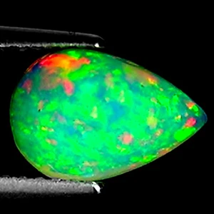 1.22 Ct Natural Ethiopian Cabochon Opal Gemstone Multi Color Pear Cut - Picture 1 of 2