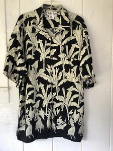 BaikBaik Honolulu Hula Girls Shirt Rayon sz.L Retro - Picture 1 of 9