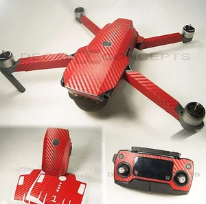 DJI Mavic RED Carbon Fiber Full Graphic Wrap kit - Decal Skin Sticker Pro - Picture 1 of 4