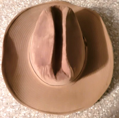 50s VTG Knox Wd Brim Fedora Hat Cowboy Rodeo Panama Westlite?   Lt. Brown 7.5 - Image 1 of 3