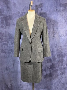 WORTHINGTON Women’s SIZE 10/12 BLAZER & SKIRT SUIT 2 PIECE SET Gray Vintage - Picture 1 of 13