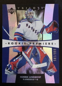 2005/06 Upper Deck Trilogy Henrik Lundqvist Rookie 581/999   202
