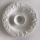 Antica Fornace White Embossed Vegetable Round Serving Platter Dip Tray