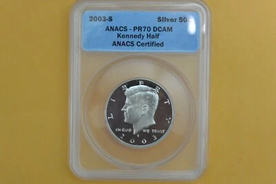 2003-S SILVER KENNEDY HALF Dollar ANACS PR70DCAM - Image 1 of 4