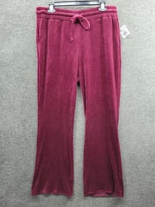 Ava + Esme Pants Women's Large Burgundy Velour Wide Leg Lounge NWT - Picture 1 of 10