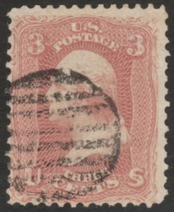 Scott #65 3 Cent 1861-62 Encircled Grid Fancy Cancel 65SP26_72 - Picture 1 of 1