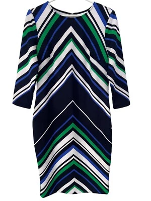 New York and Company Striped Chevron Sheath Dress Womens M Business Casual NEW - Image 1 of 4