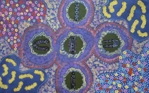 Warrina Designs Australian Aboriginal Art indigenous Painting Canvas Dot Utopia - Picture 1 of 4