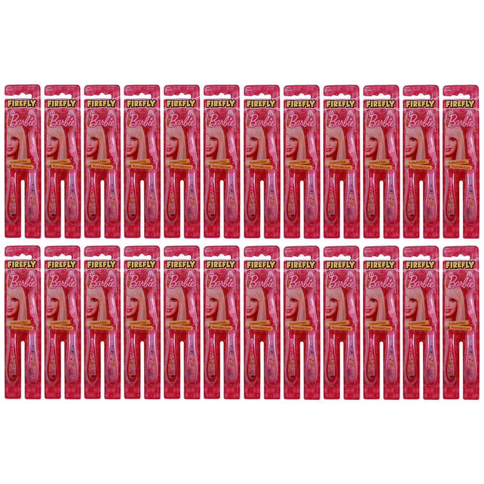 Pacote com (24) Novo Pacote Gêmeo de Escova de Dentes Barbie por Smile Guard Dr. Fresh - Imagem 1 de 4