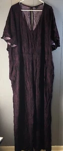 TORRID Wide Leg V neck Short Sleeve Rayon Floral Lace Print Challis Jumpsuit 5X - Picture 1 of 9