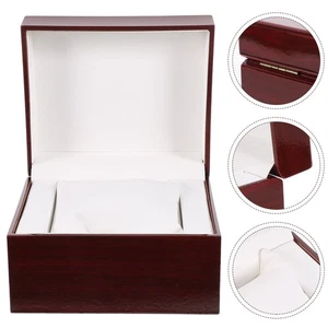 Caja Pulsera Roja 2 Piezas Reloj Bolsillo Madera Estuche Cereza para Paquete de Regalo Tienda - Imagen 1 de 12