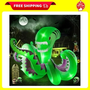 Halloween Inflatable Giant Green Octopus 7 FT Long Halloween Outdoors Decorat... - Picture 1 of 8