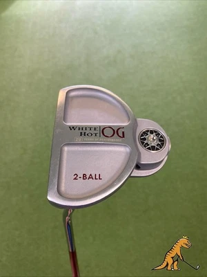 Used LH Odyssey White Hot OG 2-Ball 34” Mallet Putter + HC - Image 1 of 4