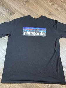 Patagonia Big Logo schwarz Shirt Herren Größe XL doppelseitig Outdoor - Bild 1 von 6
