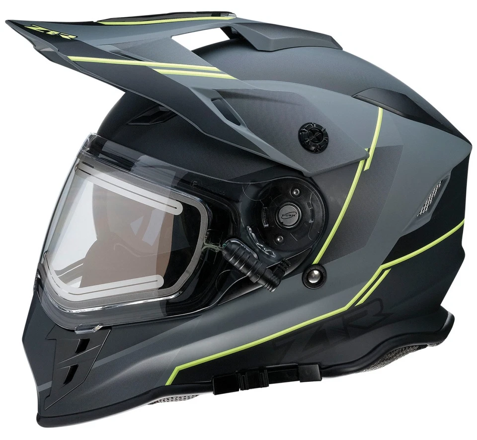 Capacete de neve Z1R Range Bladestorm com escudo elétrico aquecido cinza/preto/amarelo - Imagem 1 de 4