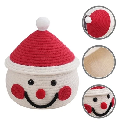  Ceste Portaoggetti Cesto Con Coperchio Cestini Cestino Intrecciato - Immagine 1 di 4