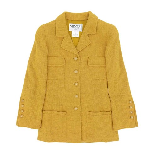 Giacca Chanel Vintage Tweed P05701V04335 Donna Giallo Accessori Usati