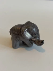 Vintage Mini Miniature Grey Elephant Redware Figurine Adorable! 1 1/2” - Picture 1 of 7