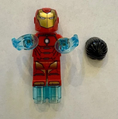 LEGO Super Heroes Invincible Iron Man Minifigura sh0368 con pelo y casco - Marvel Foto 1 de 4
