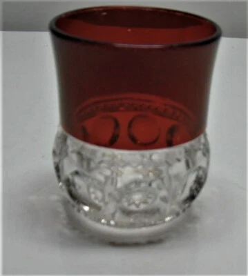 EAPG ***  RUBY STAINED - TUMBLER - KINGS CROWN PATTERN - 1890'S ERA - Image 1 of 4