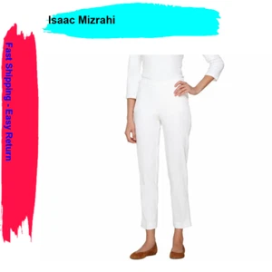 Isaac Mizrahi Live! Petite 24/7 Stretch Ankle Pants, White, Petite 28 - Picture 1 of 1