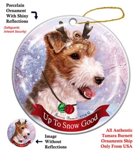 Up to Snow Good Ornament - Wire Fox Terrier - Picture 1 of 1