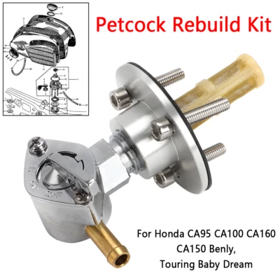 For Honda Fuel Petcock Dream Benly CA95 CA160 CA150 CA92 CA 95 150 160 Gas Tank - Image 1 of 4