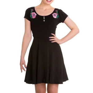 Rose Spooky Jersey eyeball Dress XS S M Hellbunny Horror Punk Stretchy - Picture 1 of 3
