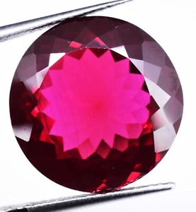 Natural Blood Red Ruby 14.99 Carat Round Cut Treated Certified Stone - Picture 1 of 4