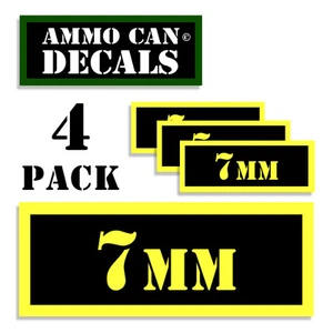 7MM Ammo Can Label 4x Ammunition Case stickers decals 4 pack YW MINI 1.5"x0.5" - Picture 1 of 2
