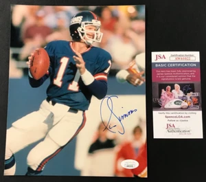 Phil Simms Signed Color Photograph JSA Cert. w/COA #11 New York Giants NFL QB! - Picture 1 of 4