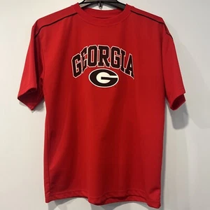 Vintage Georgia Bulldogs Waffle Knit Pro Edge T-Shirt Size Xl Red Spell out - Bild 1 von 7