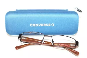 NEW CONVERSE WAIT FOR ME BROWN EYEGLASSES YOUTH KIDS RX FRAMES 49-16-130 W/ CASE - Picture 1 of 6