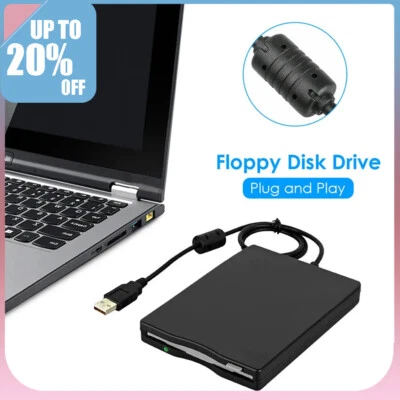 2.0 Portable External Floppy Disk Drive 3.5 Inch USB 1.44Mb Reader PC Laptop FDD - Image 1 of 4