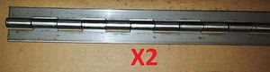 2 Pc .075 Stainless Steel Hinge 28 x 1-1/2 .250 Pin Door/Boat Continuous/Piano - Picture 1 of 2