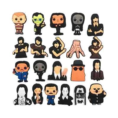 CHARMUPYOURLIFE WEDNESDAY ADDAMS FAMILY Croc Charms Clog Shoe TV Movies Film Character Jibbit