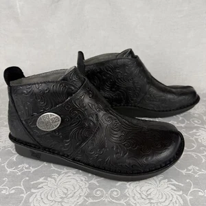 Alegria Caiti Booties Womens Size EU42 US11.5-12 Black Leather And Faux Fur Line - Picture 1 of 14