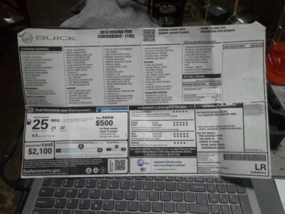 Used Right Sun Visor fits: 2015 Buick Verano illuminated Right Grade A - Image 1 of 4