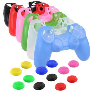 Silicone Rubber Cover Case & Grip Stick Caps Fr Sony Playstation4 PS4 Controller - Picture 1 of 19