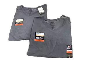 Fruit of the Loom Men's V-Neck T-Shirt - Charcoal Heather L, Pack 2 - Picture 1 of 1