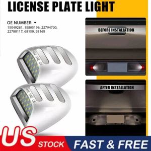 For Chevy Silverado 2500 1500 3500 99-13 LED Silver Housing License Plate Light - Picture 1 of 11