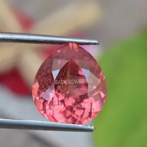 Natural Flawless Certified Pink Morganite 7.90 Ct Pear Cut Loose Gemstone - Picture 1 of 7