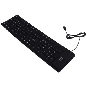 Wired Computer Tastatur Roll Up Keyboard Arbeits Tastatur Externe Tastatur - Bild 1 von 12